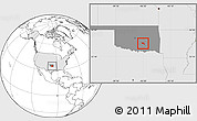 Blank Location Map of ZIP code 74825, highlighted country, highlighted state