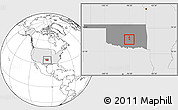 Blank Location Map of ZIP code 74826, highlighted country, highlighted state