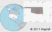 Gray Location Map of ZIP code 74826, highlighted country, highlighted state