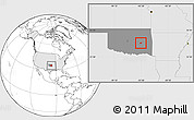 Blank Location Map of ZIP code 74845, highlighted country, highlighted state