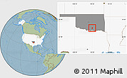 Savanna Style Location Map of ZIP code 74856, highlighted country, highlighted state, hill shading