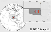 Blank Location Map of ZIP code 74859, highlighted country, highlighted state