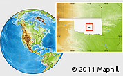 Physical Location Map of ZIP code 74873, highlighted state