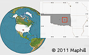 Satellite Location Map of ZIP code 74880, highlighted country, highlighted state