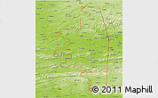 Physical Panoramic Map of ZIP codes starting with 749