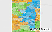 Political Shades Panoramic Map of ZIP codes starting with 749