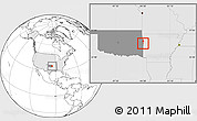 Blank Location Map of ZIP code 74901, highlighted country, highlighted state