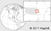 Blank Location Map of ZIP code 74901, highlighted state