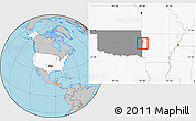 Gray Location Map of ZIP code 74901, highlighted country, highlighted state