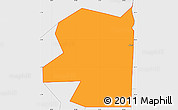 Political Simple Map of ZIP code 74901, single color outside, borders and labels