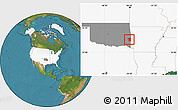 Satellite Location Map of ZIP code 74937, highlighted country, highlighted state