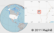 Gray Location Map of ZIP code 74939, highlighted country, highlighted county, hill shading