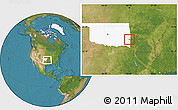 Satellite Location Map of ZIP code 74939, highlighted state