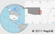 Gray Location Map of ZIP code 74940, highlighted country, highlighted state