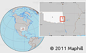 Gray Location Map of ZIP code 74940, highlighted state