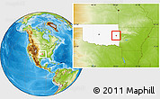 Physical Location Map of ZIP code 74941, highlighted state