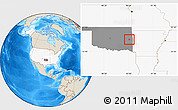 Shaded Relief Location Map of ZIP code 74941, highlighted country, highlighted state
