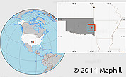 Gray Location Map of ZIP code 74944, highlighted country, highlighted state