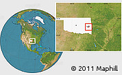 Satellite Location Map of ZIP code 74944, highlighted county, highlighted state