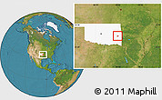 Satellite Location Map of ZIP code 74944, highlighted state