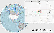 Gray Location Map of ZIP code 74948, highlighted country, highlighted county, hill shading