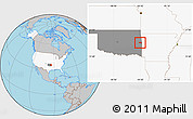 Gray Location Map of ZIP code 74948, highlighted country, highlighted state