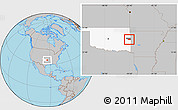 Gray Location Map of ZIP code 74948, highlighted county, highlighted state
