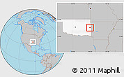 Gray Location Map of ZIP code 74948, highlighted state