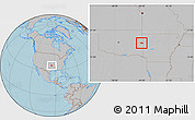 Gray Location Map of ZIP code 74948, hill shading