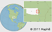 Savanna Style Location Map of ZIP code 74948, highlighted state