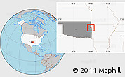 Gray Location Map of ZIP code 74960, highlighted country, highlighted state