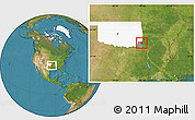 Satellite Location Map of ZIP code 74963, highlighted county, highlighted state