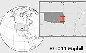 Blank Location Map of ZIP code 74966, highlighted country, highlighted state