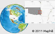 Physical Location Map of ZIP code 74966, highlighted country, highlighted state