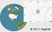 Satellite Location Map of ZIP code 74966, highlighted country, highlighted county