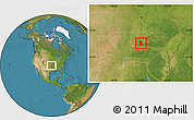 Satellite Location Map of Adair County
