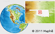 Physical Location Map of Blaine County, highlighted parent region