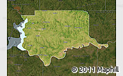 Satellite Map of Bryan County, darken