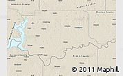 Shaded Relief Map of Bryan County