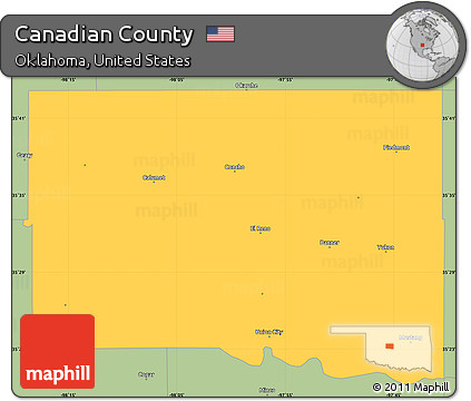 Savanna Style Simple Map of Canadian County
