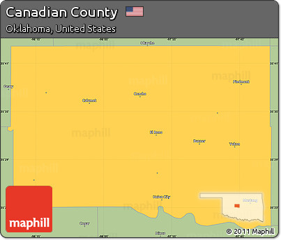 Savanna Style Simple Map of Canadian County