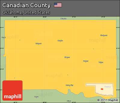 Savanna Style Simple Map of Canadian County