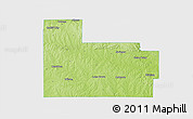 Physical 3D Map of Carter County, single color outside