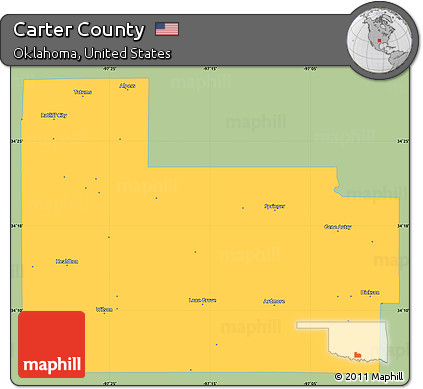 Savanna Style Simple Map of Carter County, single color outside