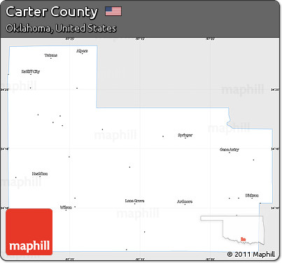 Silver Style Simple Map of Carter County, single color outside