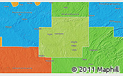 Physical 3D Map of Coal County, political outside
