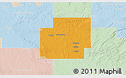 Political 3D Map of Coal County, lighten