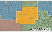 Political 3D Map of Coal County, semi-desaturated