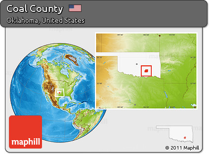 Physical Location Map of Coal County, highlighted parent region