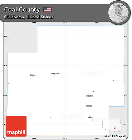Silver Style Simple Map of Coal County, single color outside